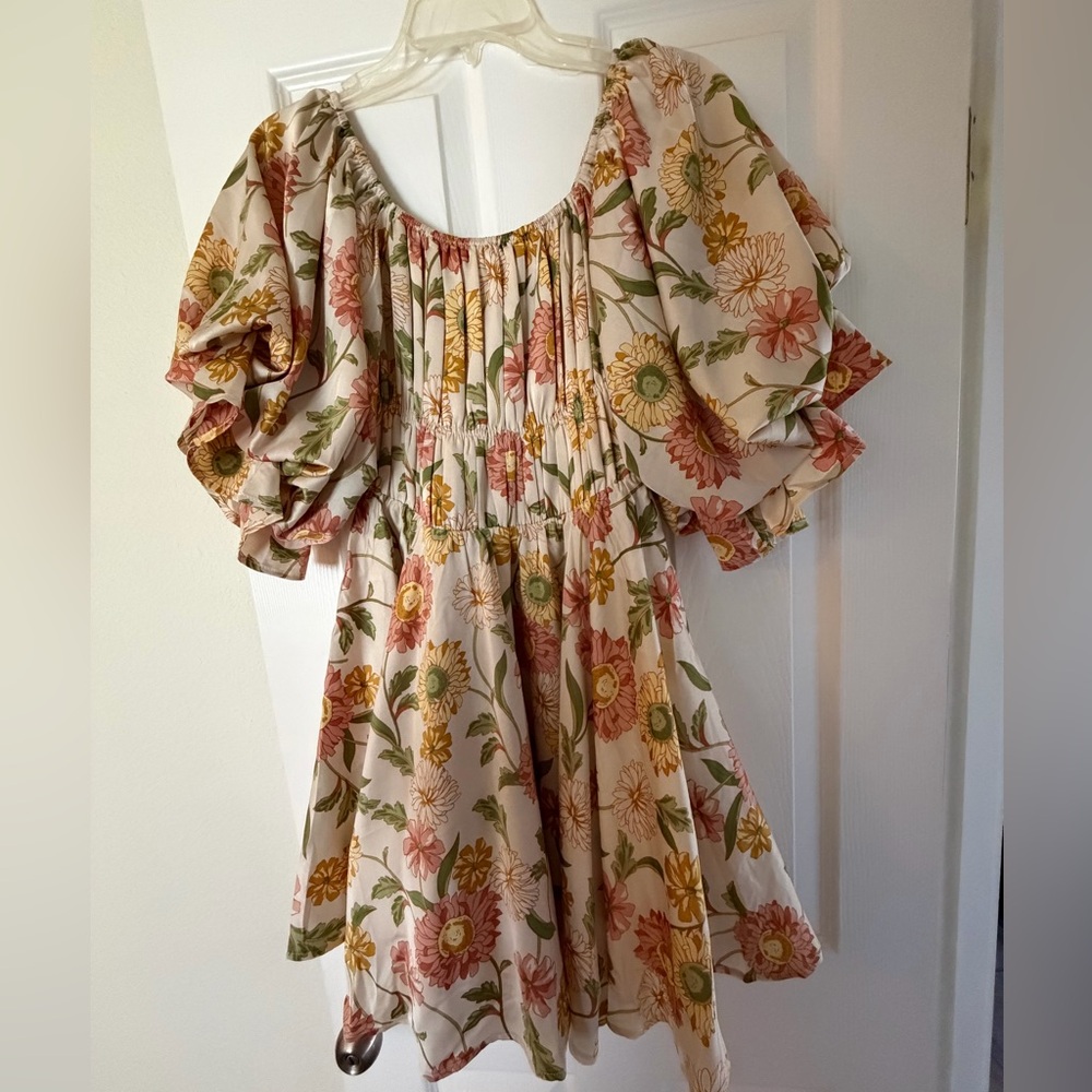 Floral Puff Sleeve Women’s Dress